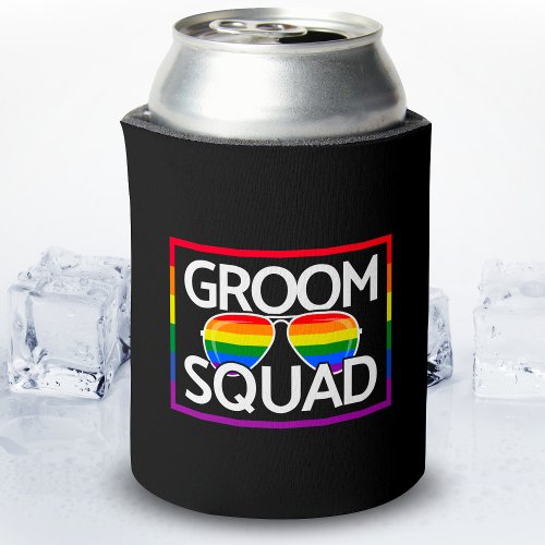 LGBTQ Wedding Gay Pride Matching Groomsmen Squad Can Cooler