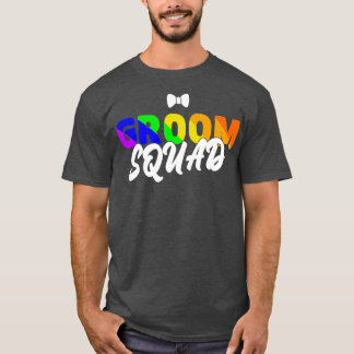 lgbtq wedding rainbow groom squad T-Shirt