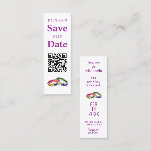 LGBTQ+ with QR 🌈 Intertwined in Pride – Mini Save Calling Card (Front/Back)