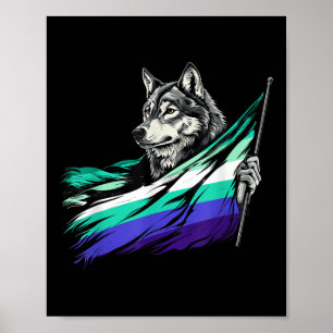 Lgbtq Wolf Gay Male Flag Mlm Pride Lgbt Mlm Flag Poster