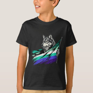 Lgbtq Wolf Gay Male Flag Mlm Pride Lgbt Mlm Flag T-Shirt