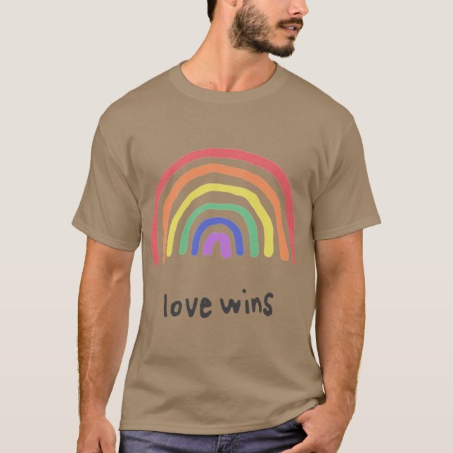 LGBTQA PRIDE Love Wins family T-Shirt (Front)
