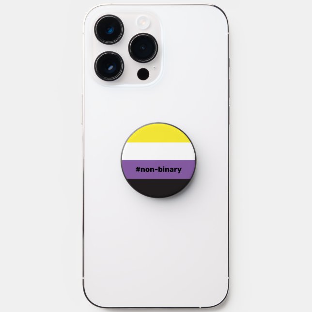 LGBTQI+ Non-Binary Pride Flag PopSocket (Front)