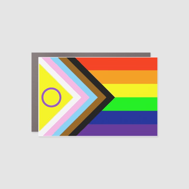 LGBTQI PRIDE FLAG CAR MAGNET (Front)