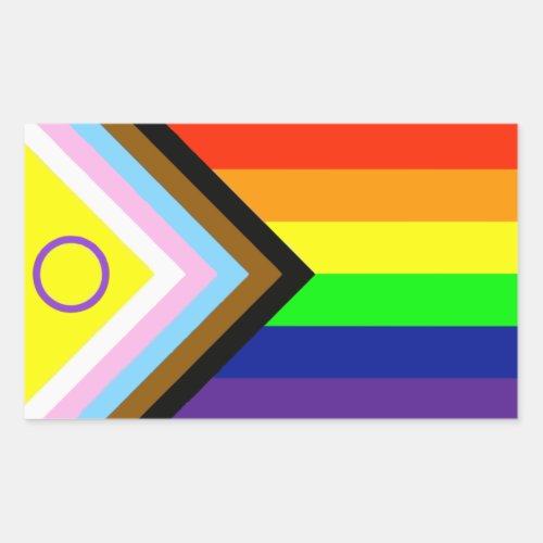 LGBTQI PRIDE FLAG RECTANGULAR STICKER