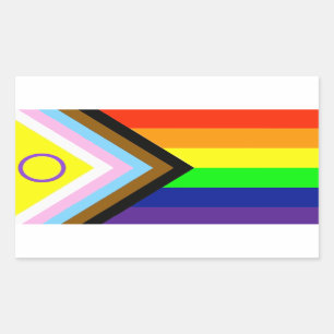 LGBTQI PRIDE FLAG RECTANGULAR STICKER