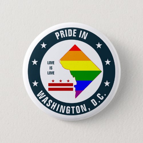LGBTQI Pride in Washington DC Logo Button