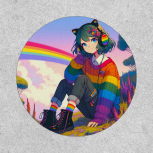 LGBTQIA+ Anime Girl Lesbian Pride Patch