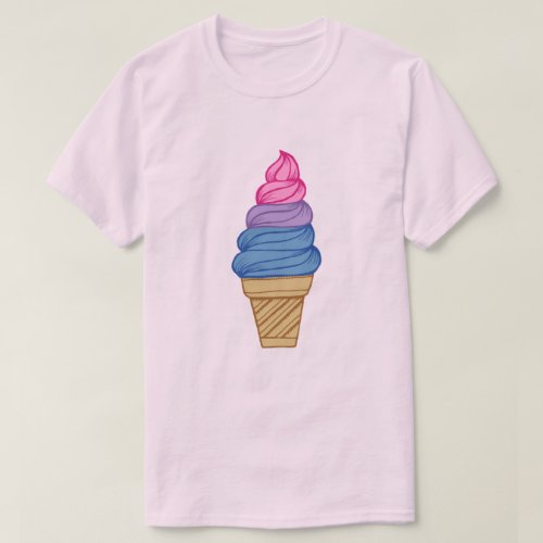 LGBTQIA Bisexual Pride Soft Serve Ice Cream Cone T_Shirt