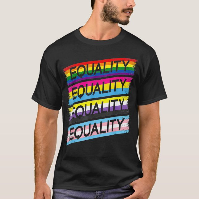 LGBTQIA Equality Trans Flag Non Binary Pan Gay Pri T-Shirt (Front)