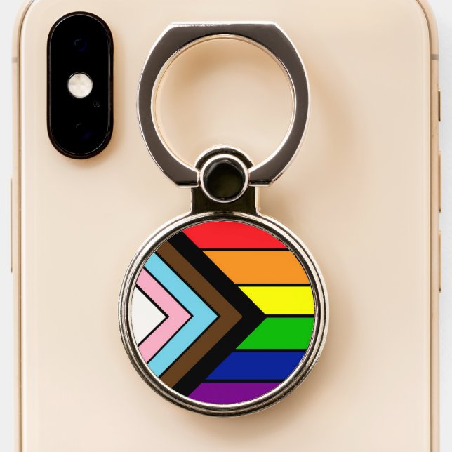 LGBTQIA+ Flag  Phone Ring Stand (Close Up)