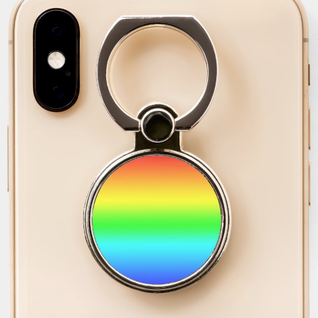 LGBTQIA+ Flag  Phone Ring Stand (Close Up)