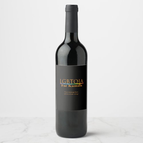 LGBTQIA for Kamala Harris Wine Label