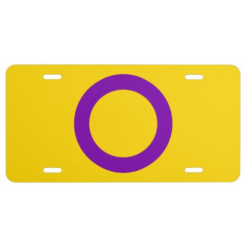LGBTQIA Intersex Pride Flag License Plate