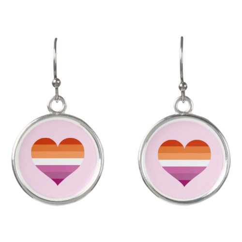 LGBTQIA Lesbian Pride Flag Hearts Pride Month 2024 Earrings