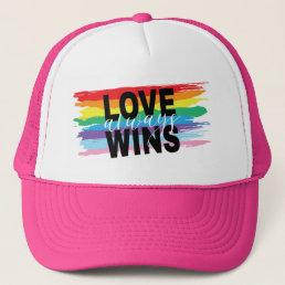 LGBTQIA Love always Wins, Pride, Rainbow Trucker Hat