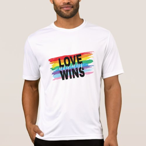 LGBTQIA Love Always Wins Rainbow Pride Cool  T_Shirt