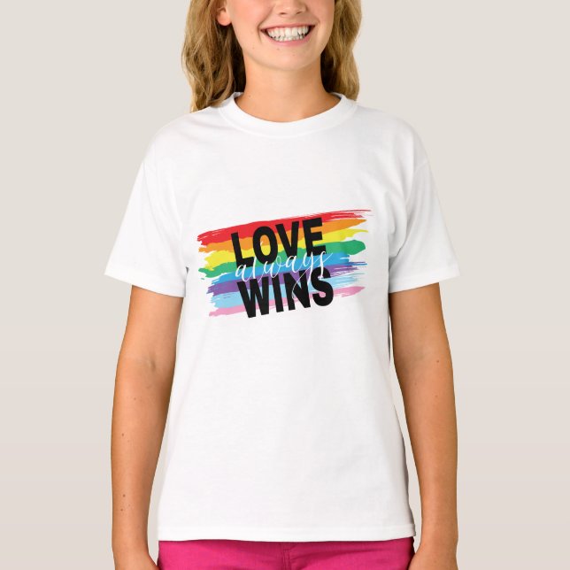LGBTQIA Love Always Wins Rainbow Pride Cool  T-Shirt (Front)