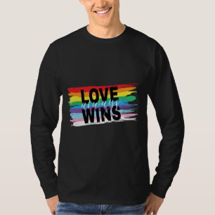 LGBTQIA Love Always Wins Rainbow Pride Cool T-Shirt