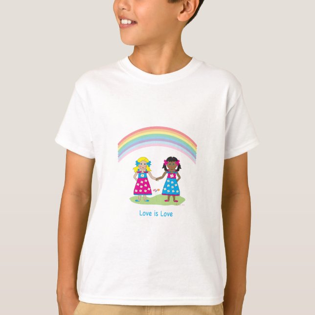 LGBTQIA Love is LOVE Rainbow Heart Pride  T-Shirt (Front)