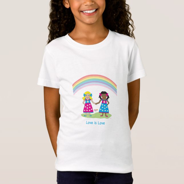 LGBTQIA Love is LOVE Rainbow Heart Pride  T-Shirt (Front)