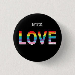 LGBTQIA LOVE, Pride Rainbow Flag Cool Button