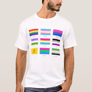 LGBTQIA Pride 9 x FLAGS Rainbow Awareness Chic An T-Shirt