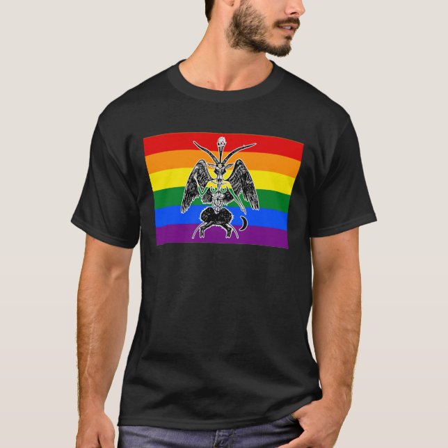 LGBTQIA+ Pride Baphomet T-Shirt (Front)