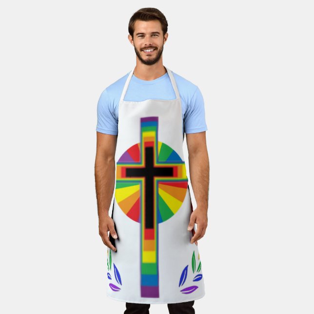 LGBTQIA+ Pride Christian Apron (Worn)