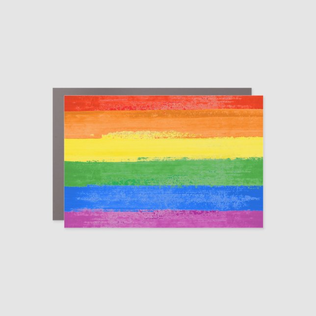 LGBTQIA Pride Flag Car Magnet (Front)