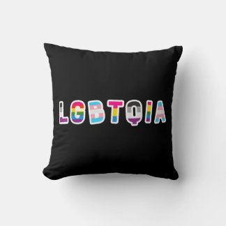 LGBTQIA Pride Flag  LGBT Asexual Bi Pansexual Tran Throw Pillow