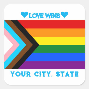 LGBTQIA Pride Flag Square Sticker