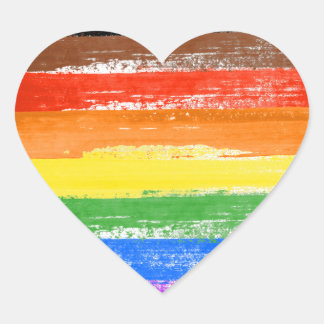 LGBTQIA+ Pride Paint Heart Sticker