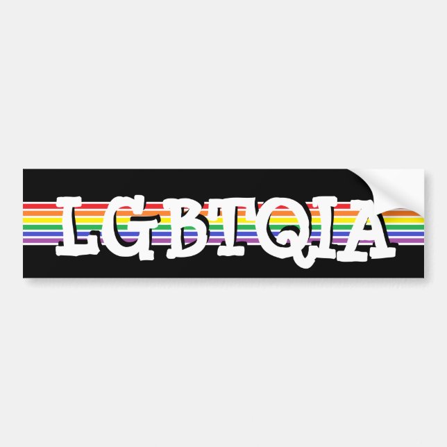 LGBTQIA Pride Rainbow Bumper Sticker (Front)