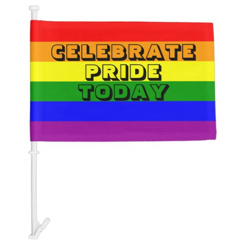 LGBTQIA Pride Rainbow Car Flag