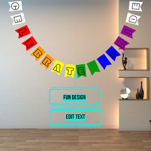 LGBTQIA Pride Rainbow Color Block Bunting Flags