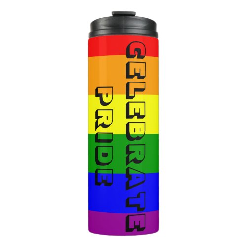 LGBTQIA Pride Rainbow Flag Thermal Tumbler