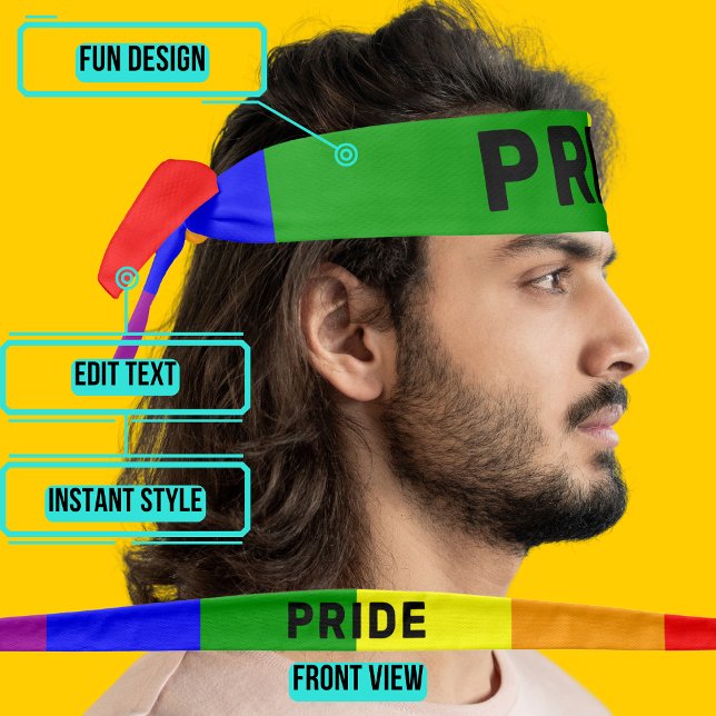 LGBTQIA Pride Rainbow Flag Tie Headband (Please enjoy our design and see the others in the collection.)