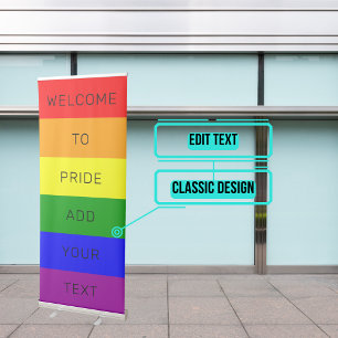 LGBTQIA Pride Rainbow Horizontal Retractable Banner