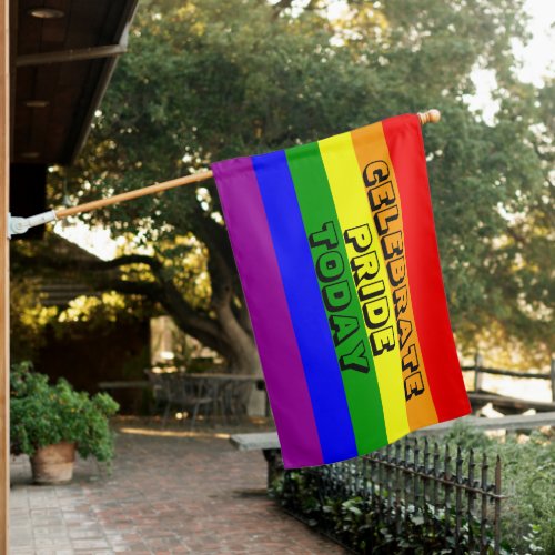 LGBTQIA Pride Rainbow House Flag