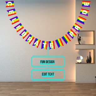 LGBTQIA Pride Rainbow Vertical Bunting Flags