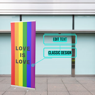 LGBTQIA Pride Rainbow Vertical Retractable Banner
