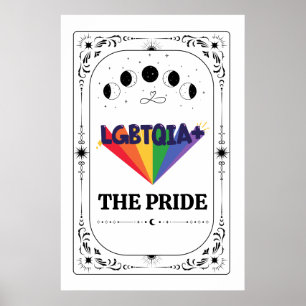 LGBTQIA Pride Tarot Gay Trans Queer Rainbow Zodiac Poster