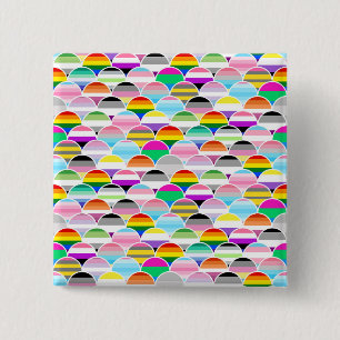LGBTQIA+ Queer Scalloped Pride Flag Fans Button