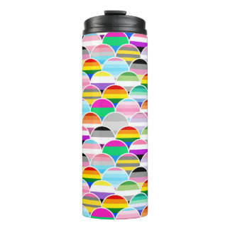 LGBTQIA+ Queer Scalloped Pride Flag Fans Thermal Tumbler