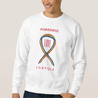 LGBTQIA Rainbow Awareness Ribbon Sweatshirt