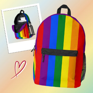LGBTQIA+ Rainbow Flag Stripes for Pride Month - Printed Backpack