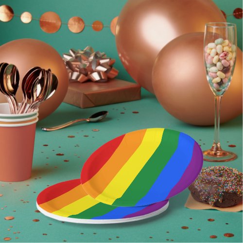 LGBTQIA Rainbow Paper Plates