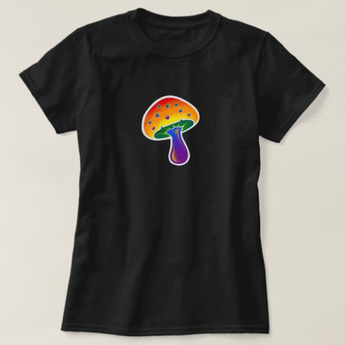 LGBTQIA Rainbow Pride Mushroom Pattern T_Shirt