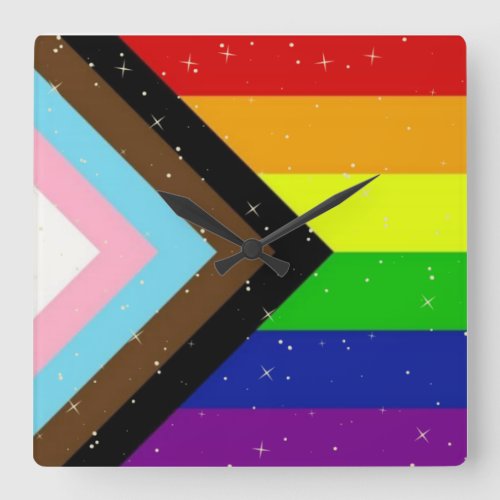 LGBTQIA Square Wall Clock